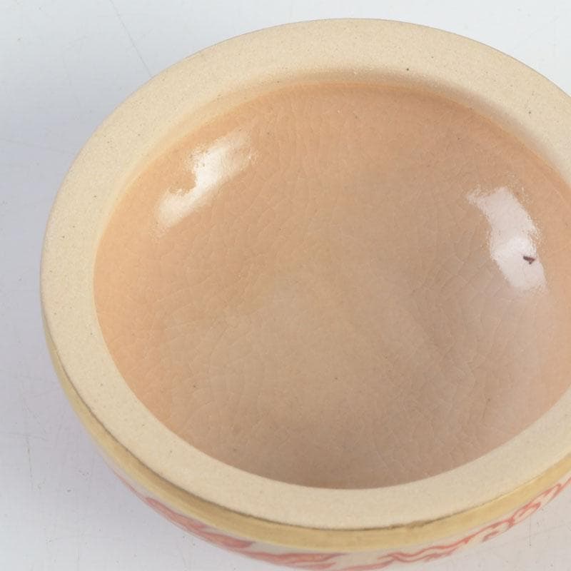 茶道具　萬古焼　加賀瑞山造　赤絵　翔龍香合　共箱　V　9780