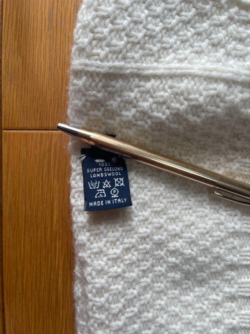 Drumohr ケーブルニット ホワイト スーパージーロンラムズウール 44