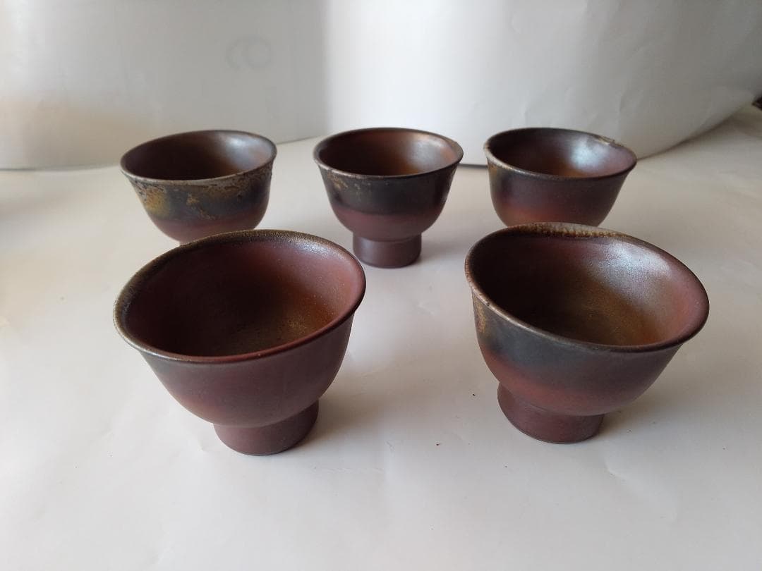 備前焼 木村陶峰 茶器 備前宝瓶 宝瓶 湯冷まし 茶杯 共箱 新品 未使用