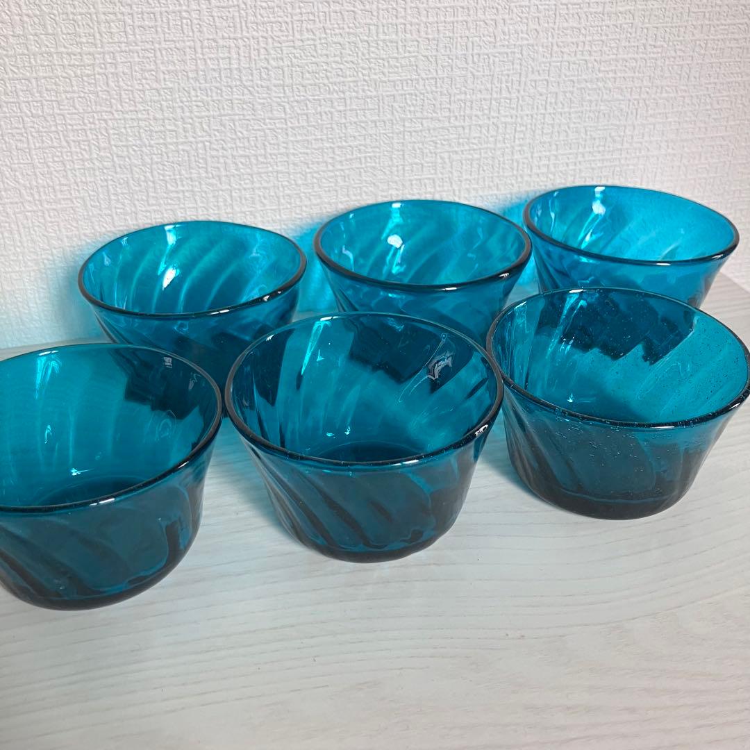 r*P様 38【倉敷ガラス】小谷眞三 翠小鉢6点セット