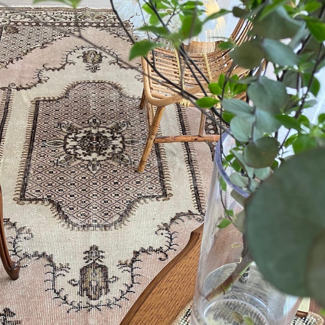 貴重／クラシカル116×211キャラメルココア　リッチ　トルコヴィンテージラグ