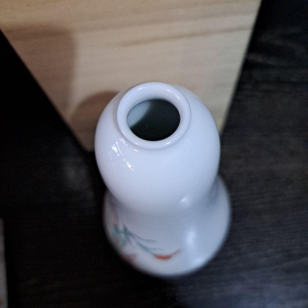 14代柿右衛門　ウズラ　あわ草図　茶道具　花瓶　名入　共箱入