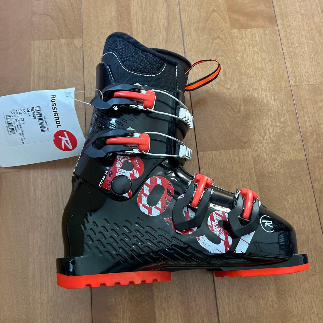 新品！タグ付き！ロシニョール　 スキーブーツ 黒　赤　子供　23.5