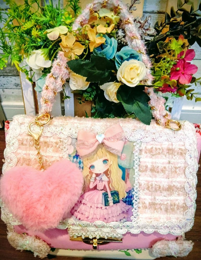 女の子パネルハンドメイドバッグ♡