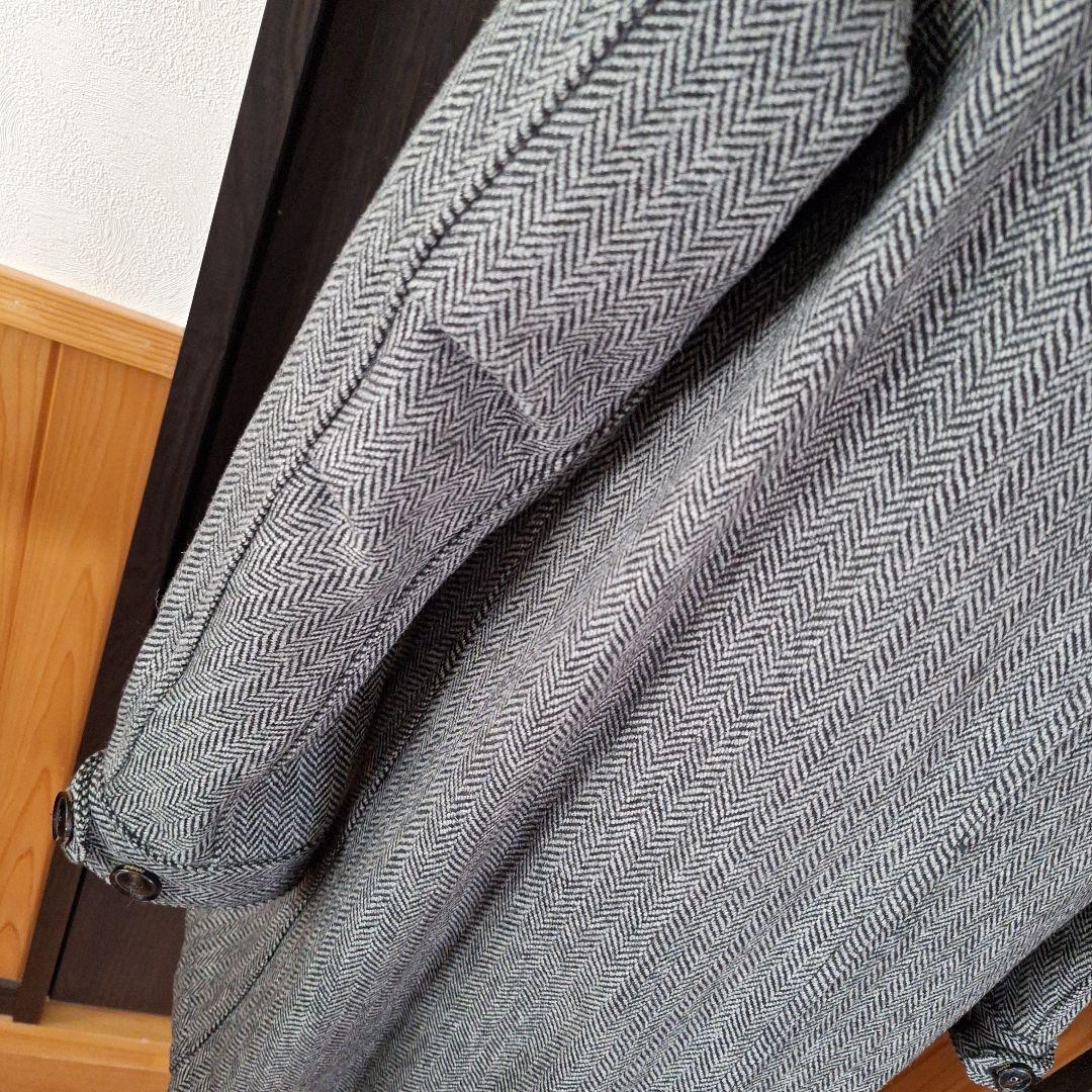 ジョンブル　Johnbull　ヘリンボーンモッズコート　S　ブラック×グレー