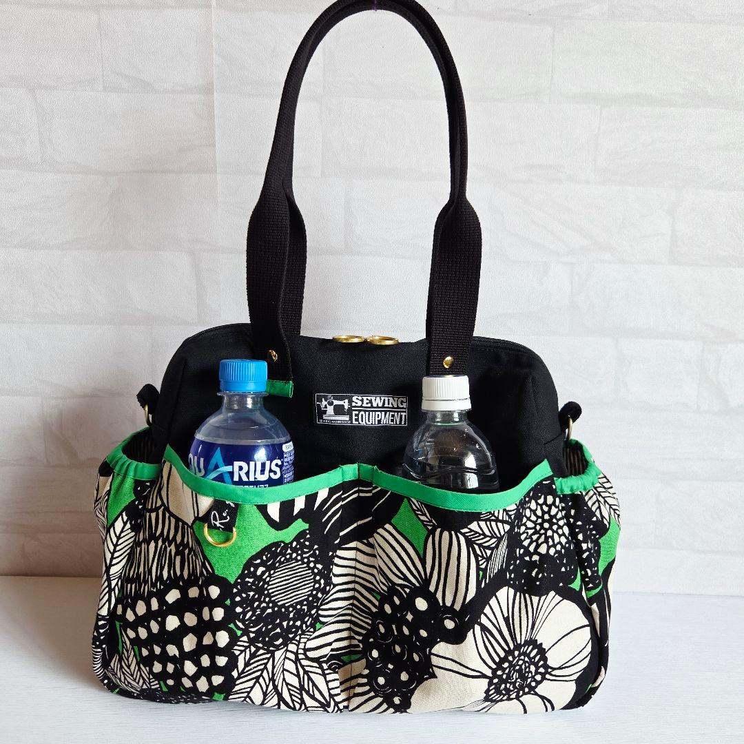 はるちゃん★☆　ポケットいっぱいトートバッグ(L)+140㎝ショルダー紐