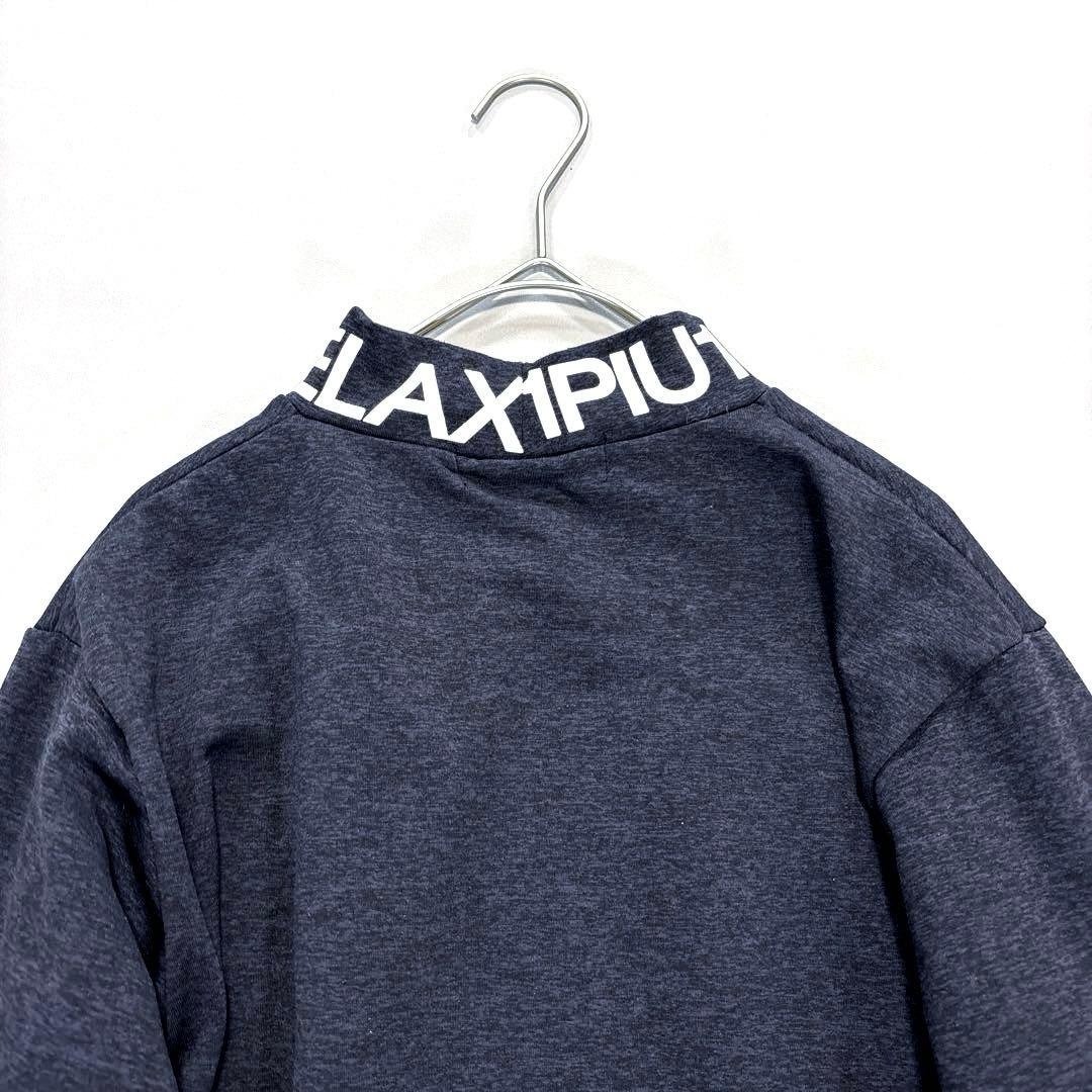 1PIU1UGUALE3 RELAX 長袖モックネックシャツ　裏起毛　ネイビー