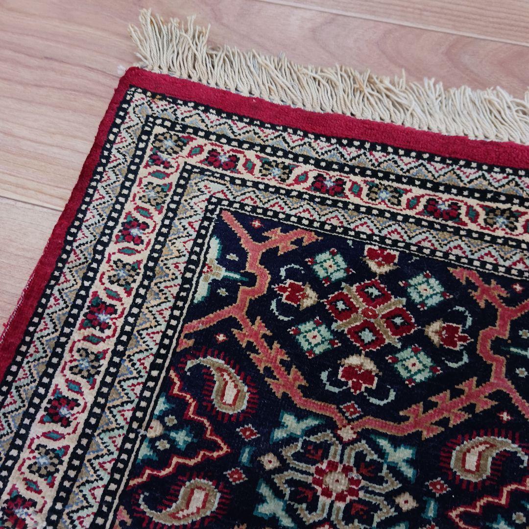 Y3076 ペルシャ絨毯 クム産 シルク100% 手織80万ノット