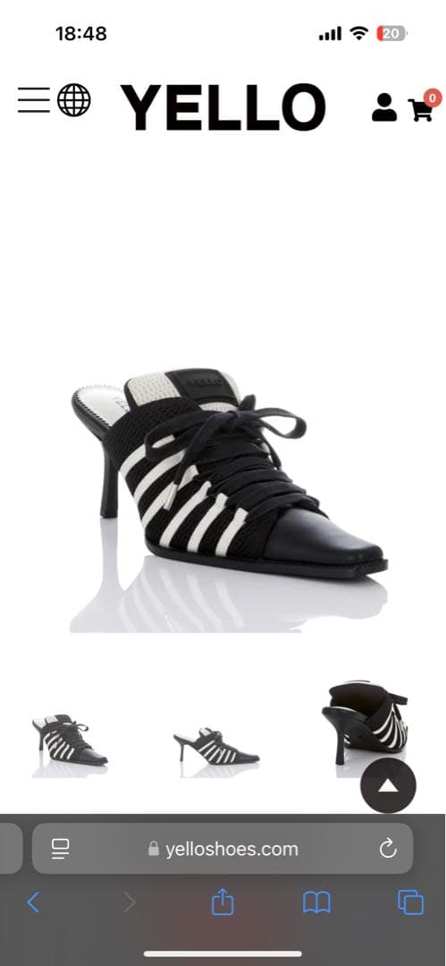 YELLO ブラックホワイト ミュール