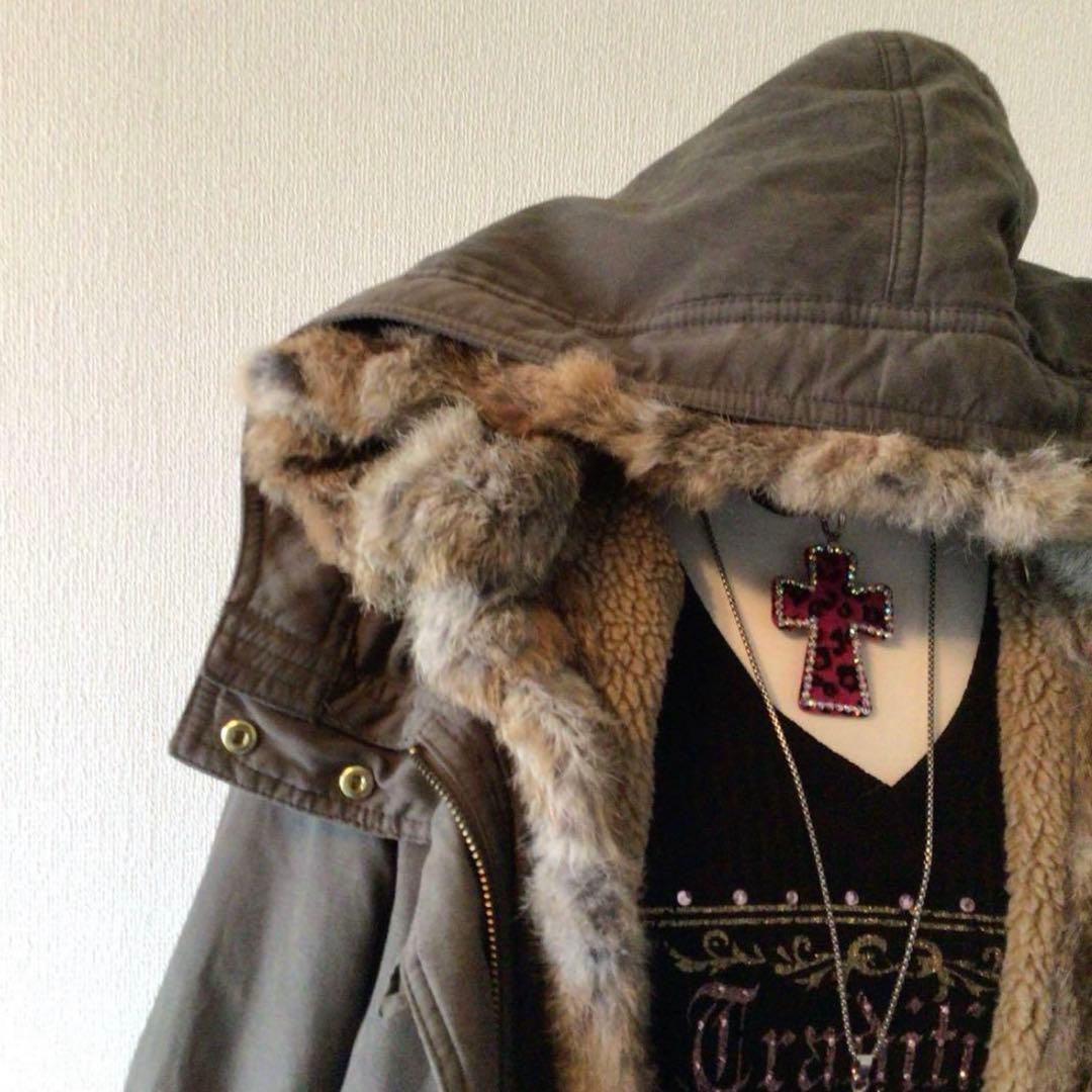 y2k グランジフェアリー ラビットファーモッズコート　 森ガール 00s