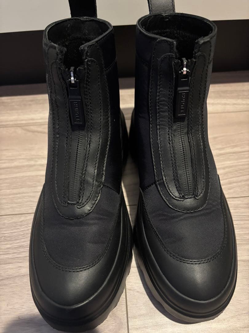 HUNTER エクスプローラー アンクル ジップ フラットフォームブーツ 22