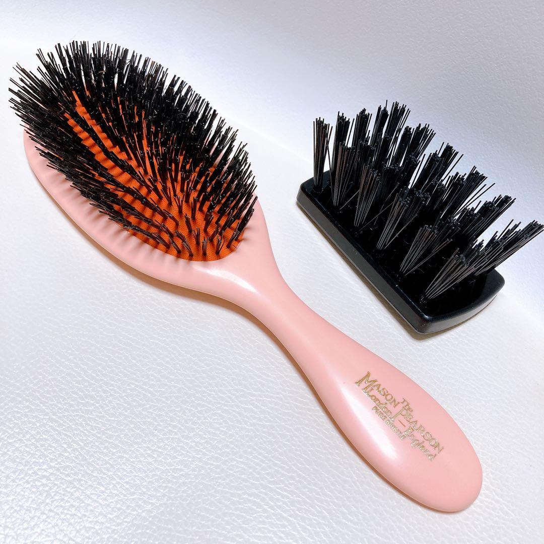 メイソンピアソン ハンディブリッスル ヘアブラシ ピンク クリーニングブラシ付き