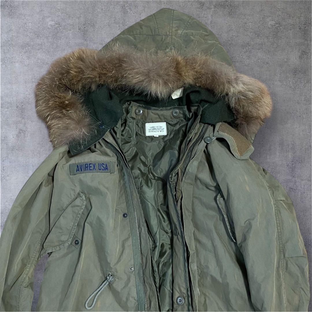 AVIREX USA 70s モッズコート カーキ L キルティングライナー