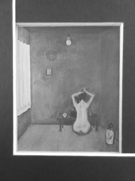 斎藤真一　鏡の前　画集より　状態良好　新品額付き