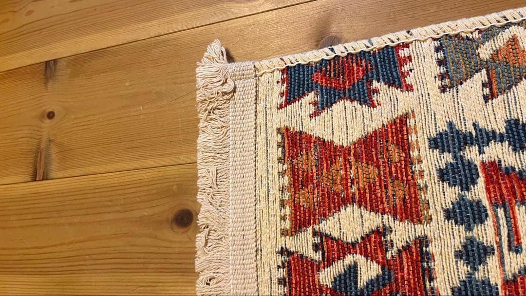 アルバニア産　90×57.5cm トライバルラグ　キリム　新品