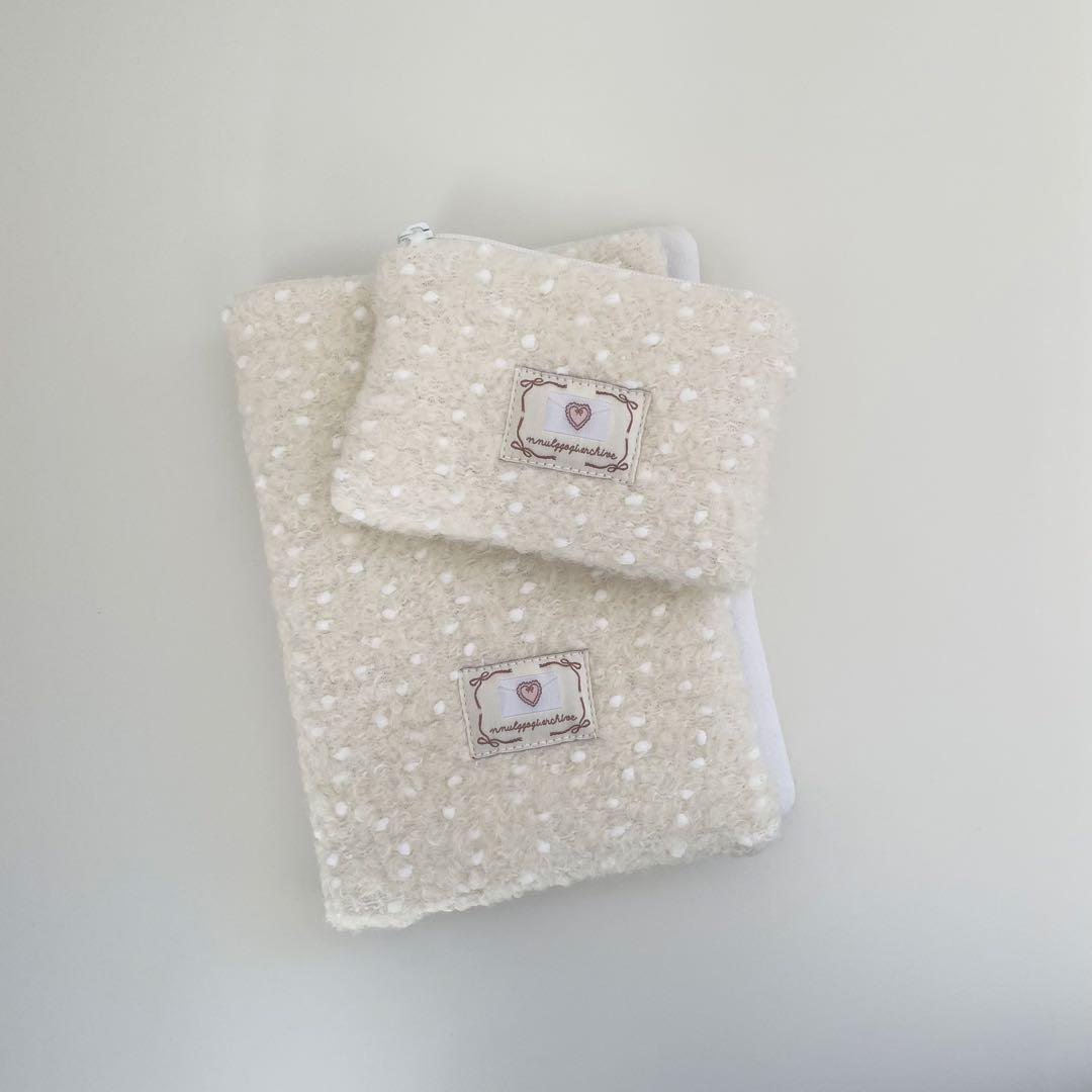 早い者勝ち　韓国　バインダー　カバー　貯金　現金管理　アイボリー　ミニポーチ