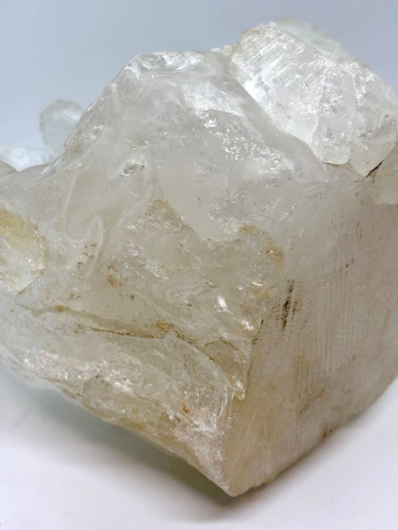 #★天然水晶★観音像 彫刻置物 木製台座付き