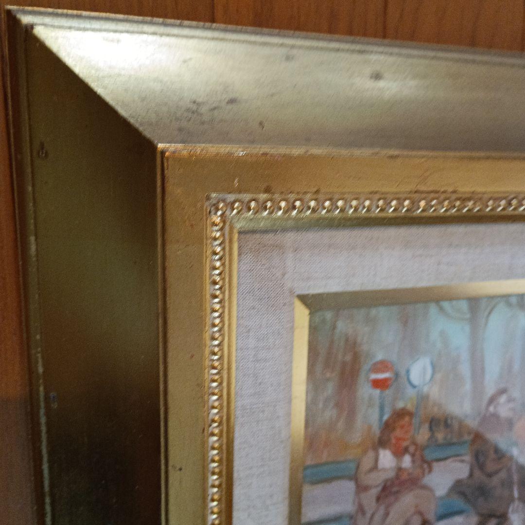 絵画　油彩　Shindo Mori　パリ風景　冬の公園　P1 森真道 S