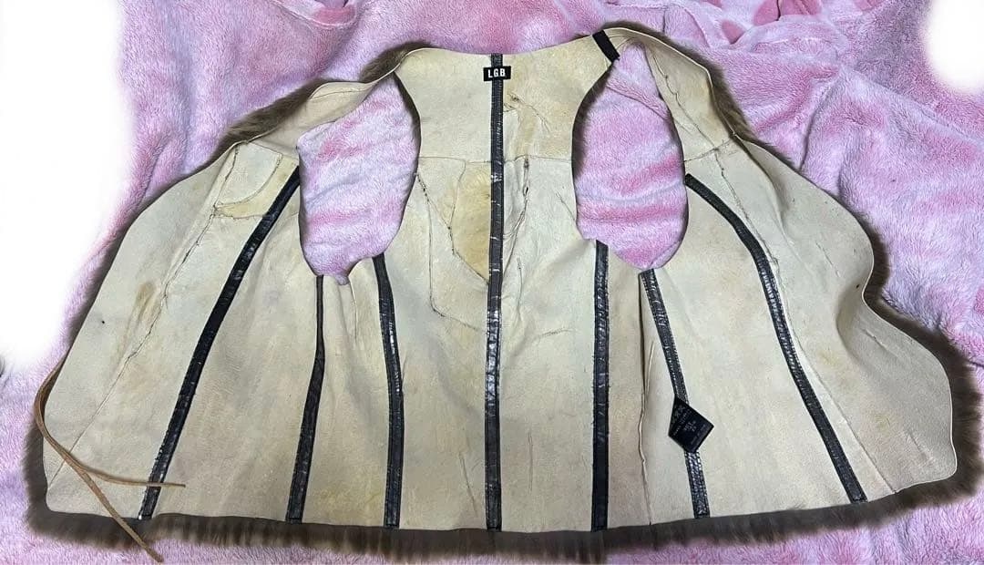 LGB. ルグランブルー 毛皮 鹿革 ファー ベスト