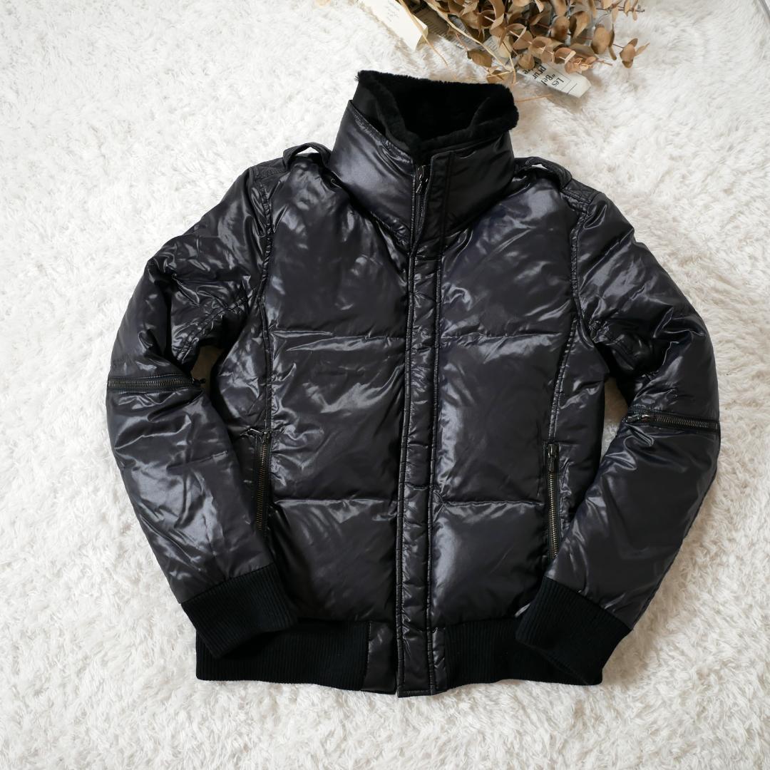 【極美品】AKM　ダウンジャケット　ファー取り外し可能　ブラック　Mサイズ