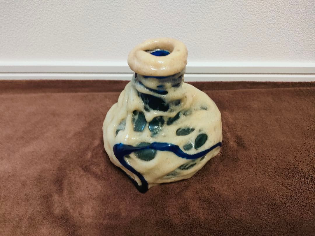 名工　稲嶺盛吉作　茶泡花瓶 超レア品！