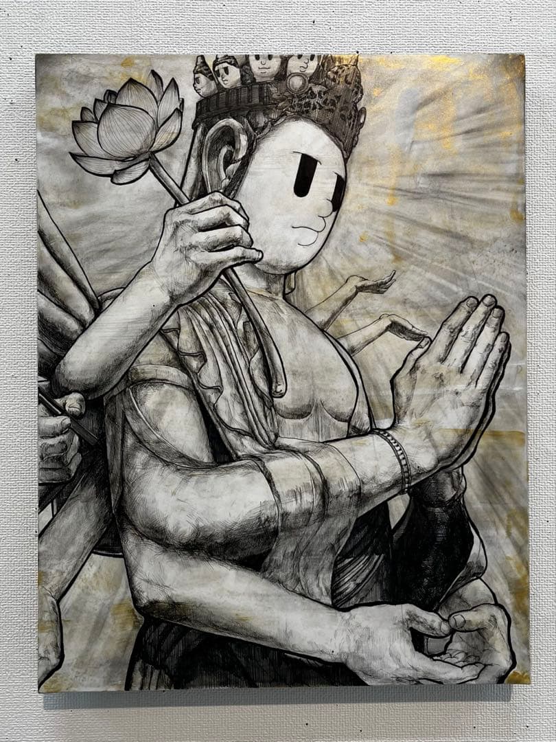 [作品] 「不背図」F6 原画　仏画　現代アート