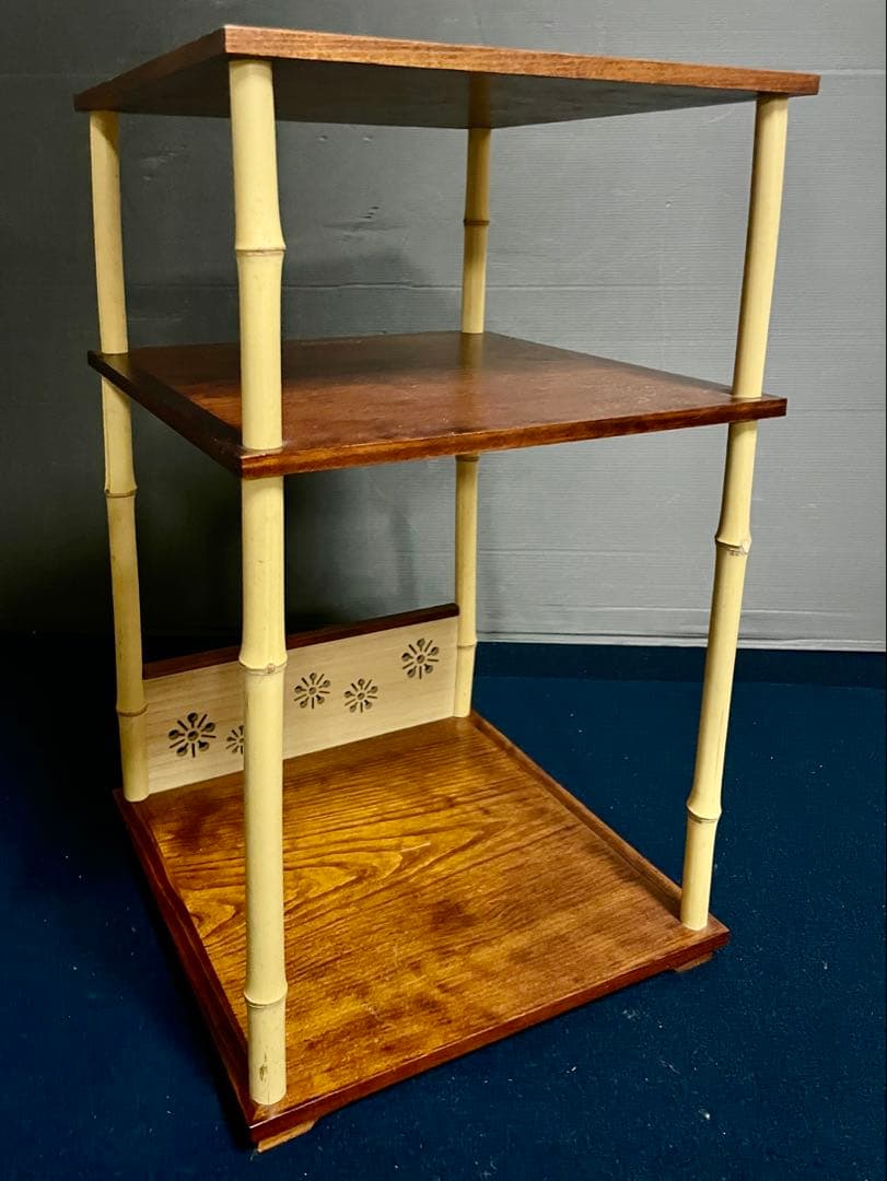 【美品】「祖」 表千家 鵬雲斎好 三和棚 塗師 泰軒 共箱 （F三和）