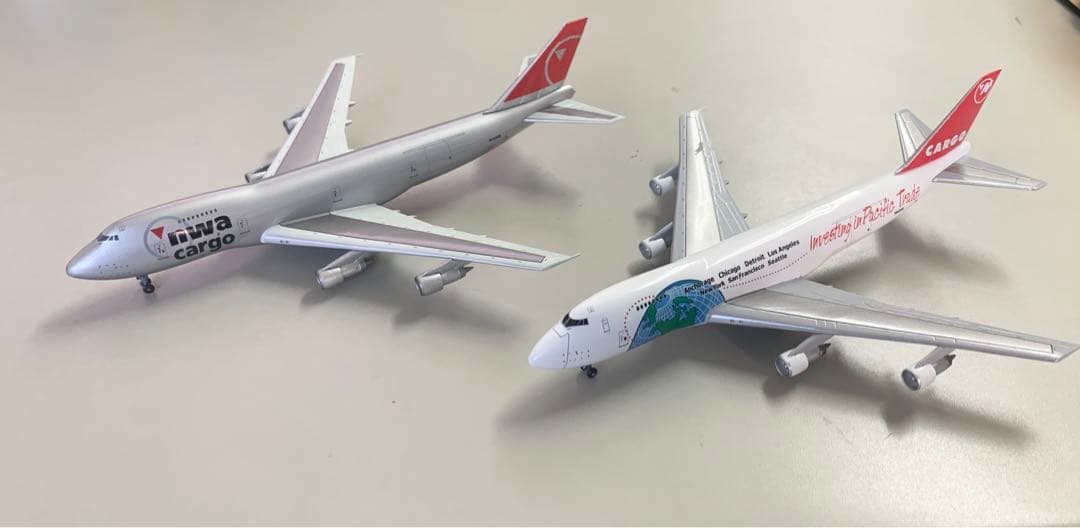 nwa northwest airlines 747-200F 2機セット