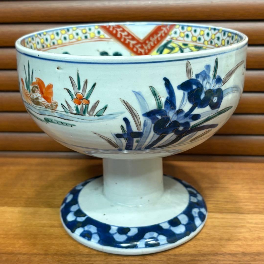 江戸時代　古伊万里　赤絵　鯉の滝登り　縁起物　杯