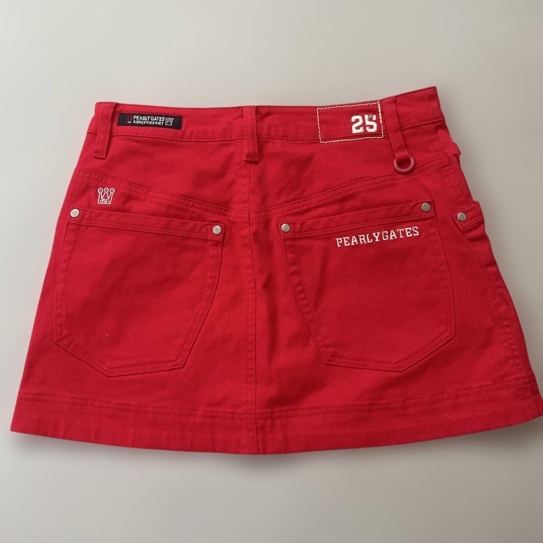PEARLY GATES デニムスカート 25 レッド