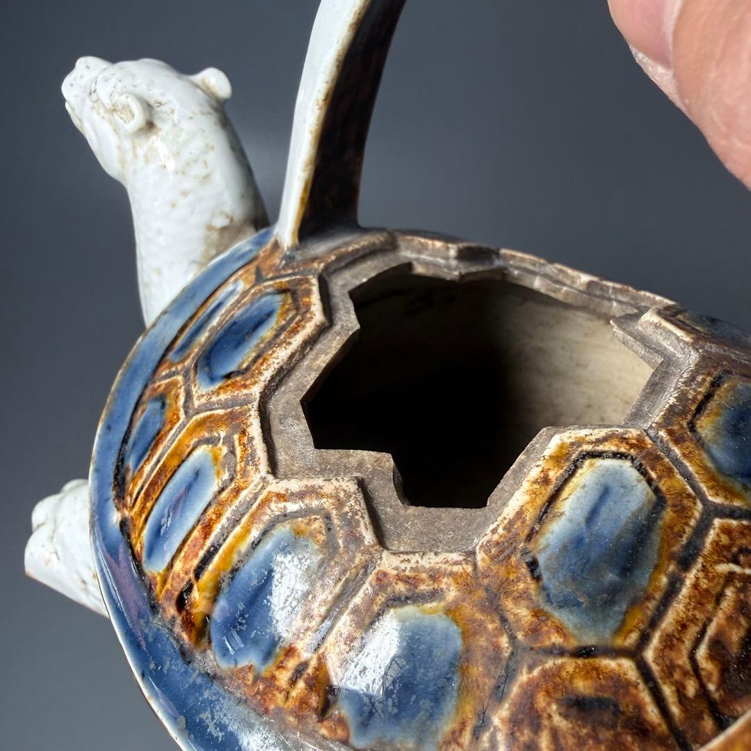 古伊万里　平戸焼　玄武形水注　江戸後期　箱付　オブジェ　愛らしい表情