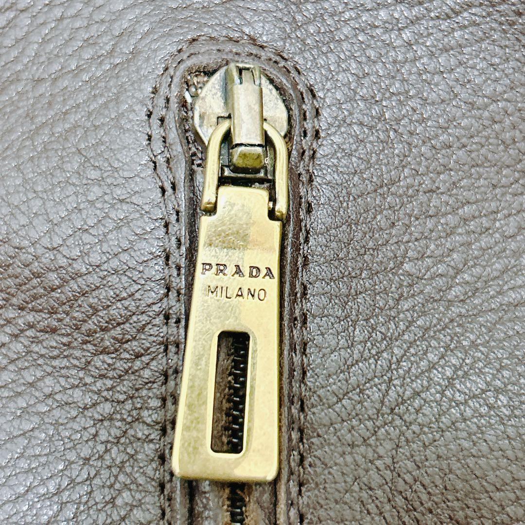 【極美品・箱付】PRADA ロングブーツ 36 ダークブラウン レザー