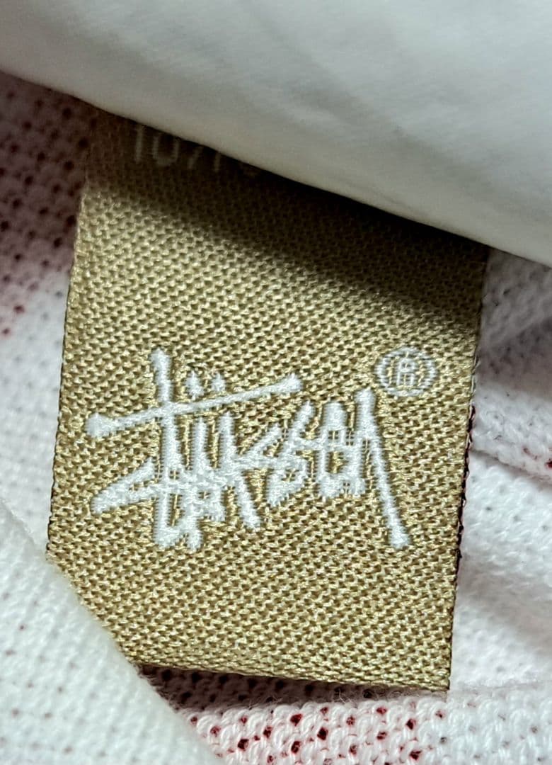 【ゴルフ・S】Stüssy × FL アトミックリング ポロシャツ 白×赤