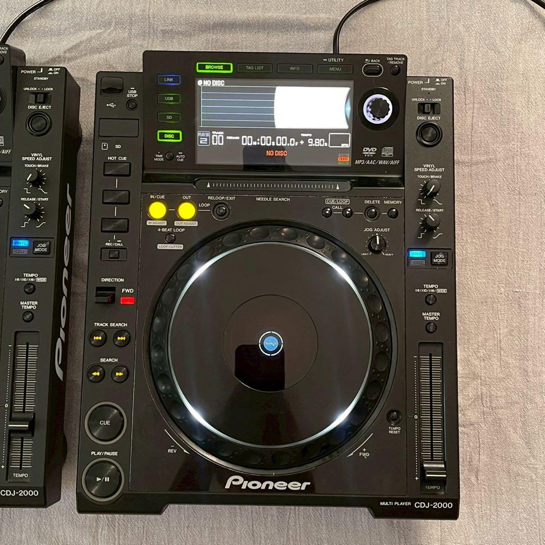 【動作良好】Pioneer CDJ-2000 ×2台セット／メンテ済スタンド付き