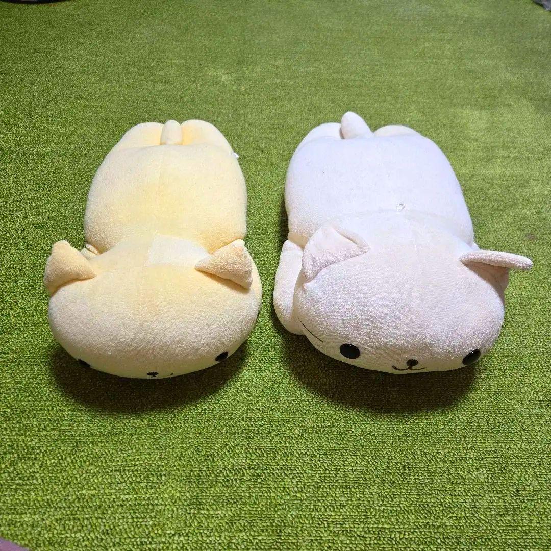 にゃんにゃんにゃんこ にゃんこ茶屋 ぬいぐるみ クリーム色 白 ②点セット