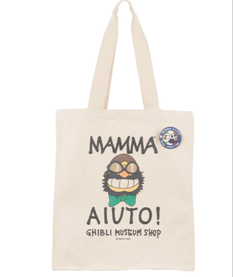 ジブリ美術館オリジナル トートバッグ＆缶バッジセット　ジブリ美術館限定　宮崎駿