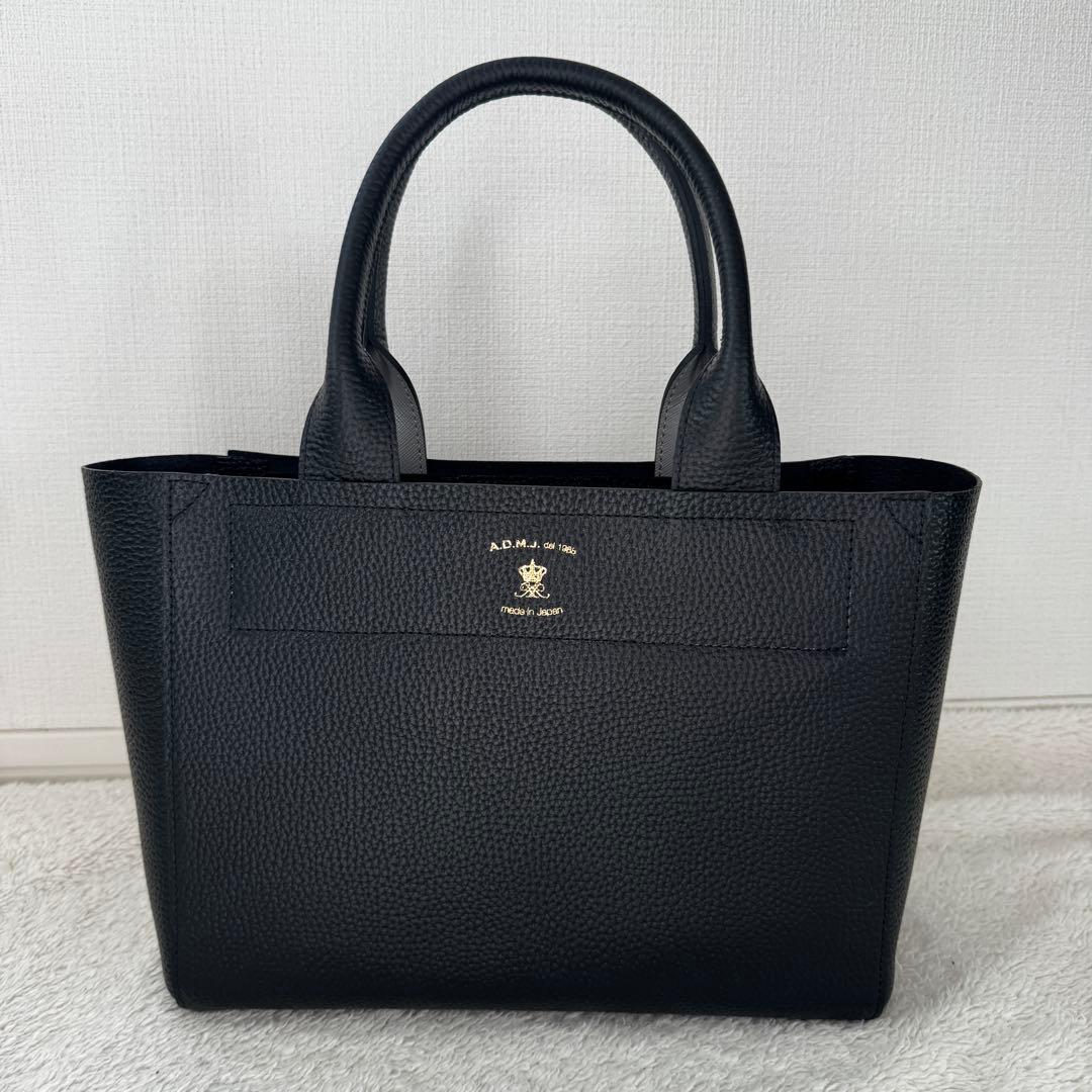 未使用 ADMJ エーディエムジェイ ハンドバッグ　送料無料　牛革　レザー