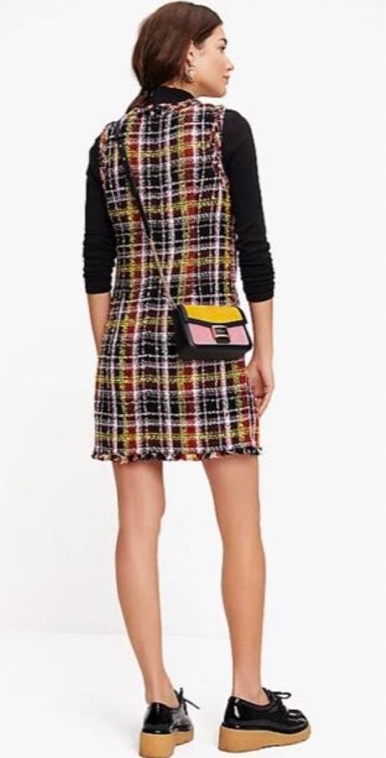 ケイトスペード美品 アートプラッドツイードドレス（サイズ0）