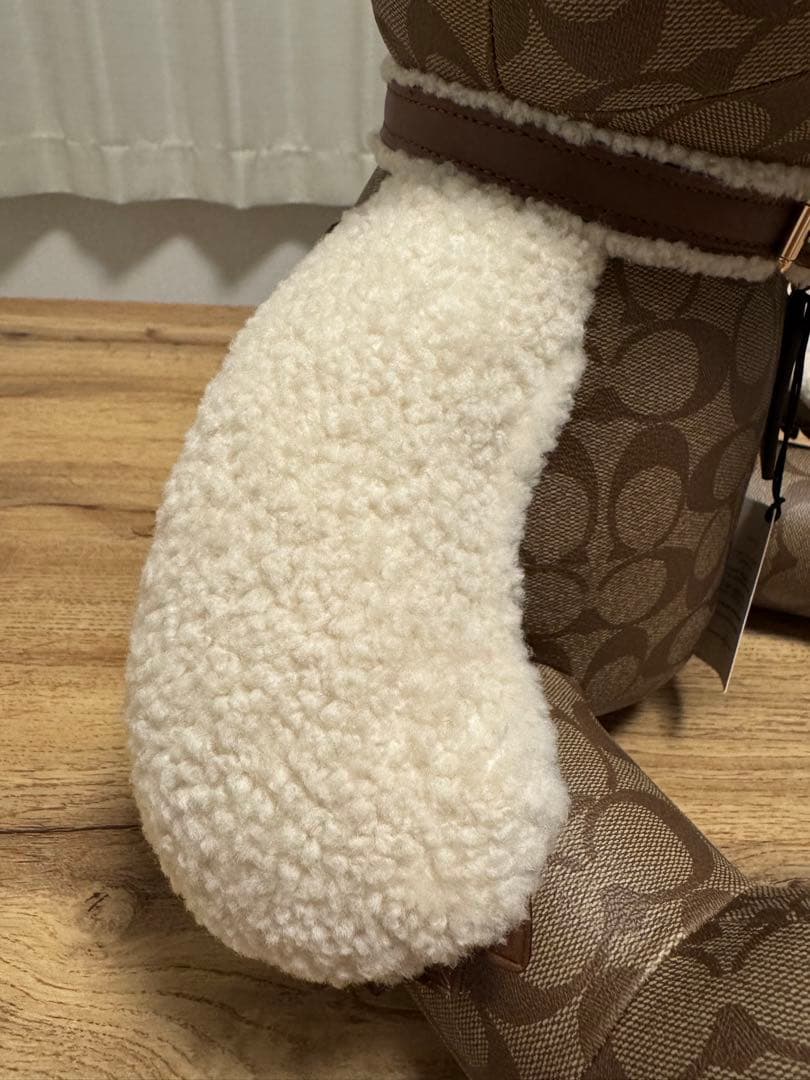 【未使用】希少品 COACH クマ レザー ぬいぐるみ 置物