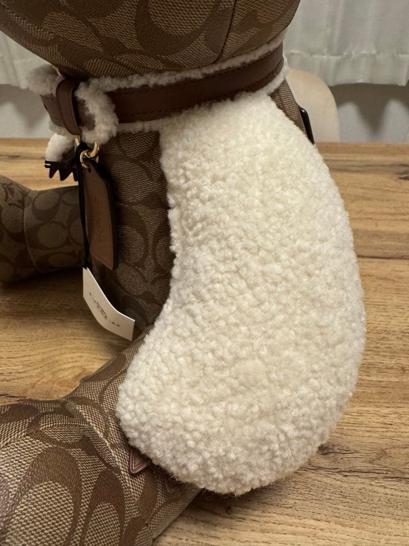【未使用】希少品 COACH クマ レザー ぬいぐるみ 置物
