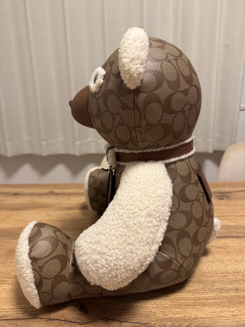 【未使用】希少品 COACH クマ レザー ぬいぐるみ 置物