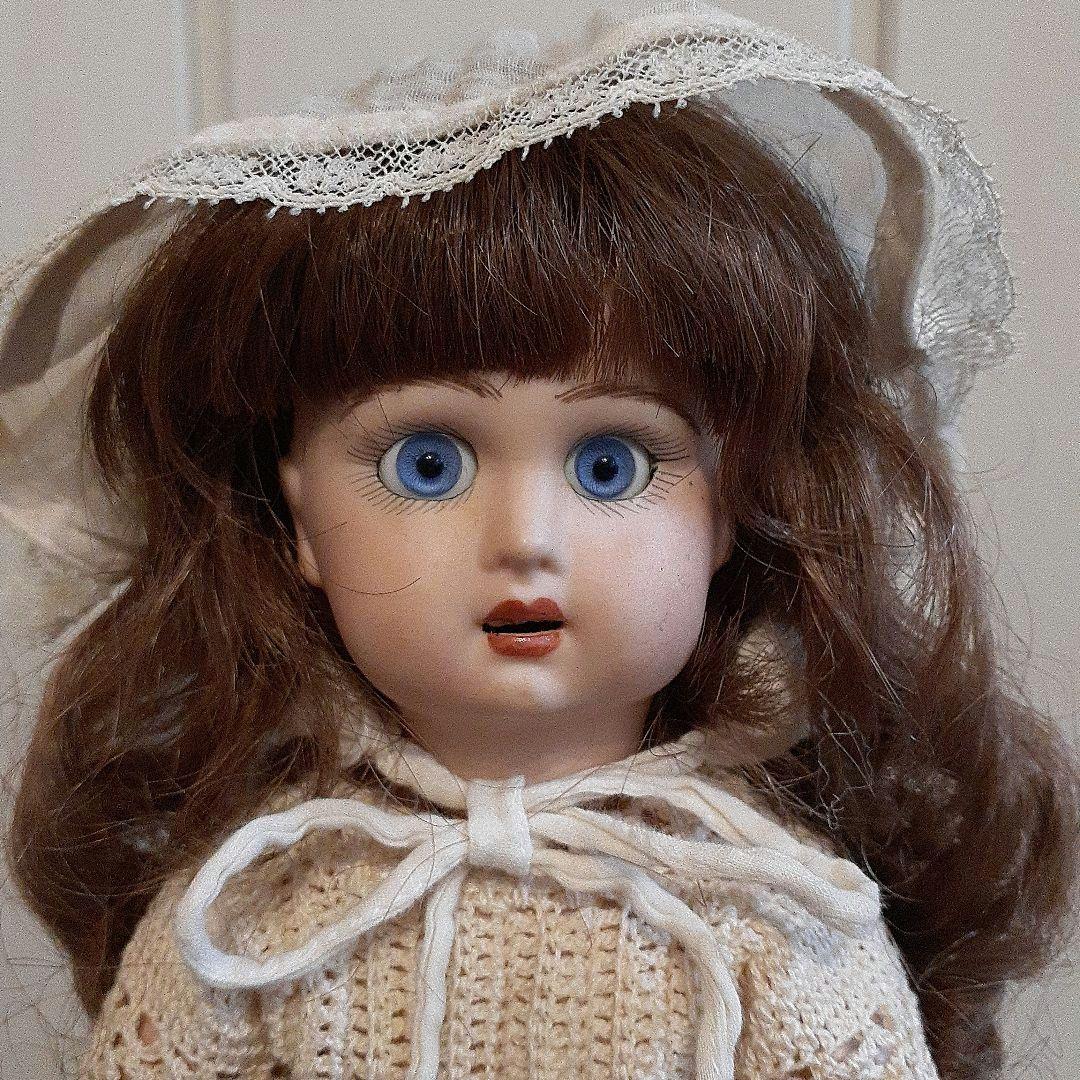 ⭐素敵！アンティークビスクドール、ドールスタンド付き　17