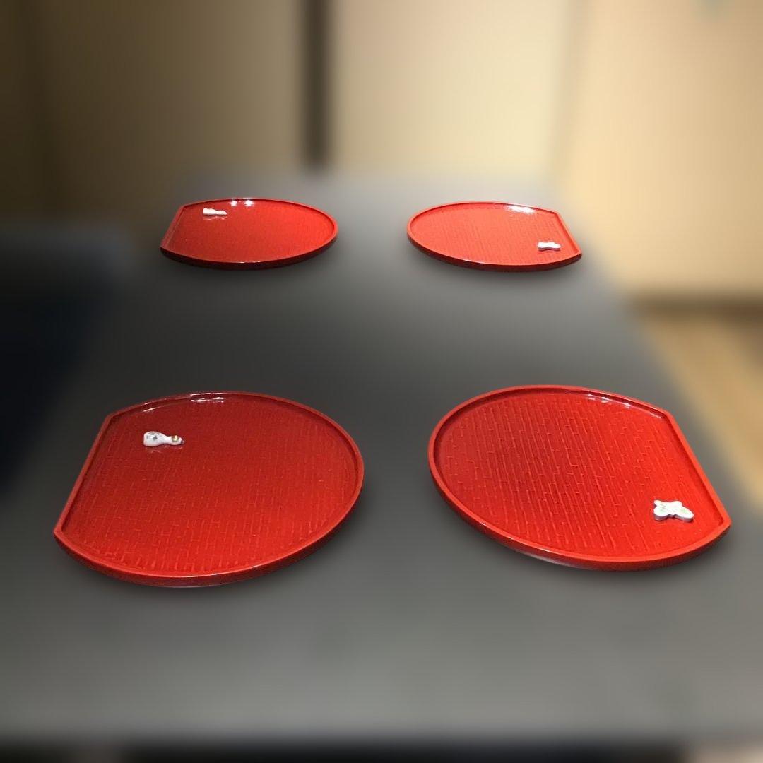 半月膳　天然木4枚セット