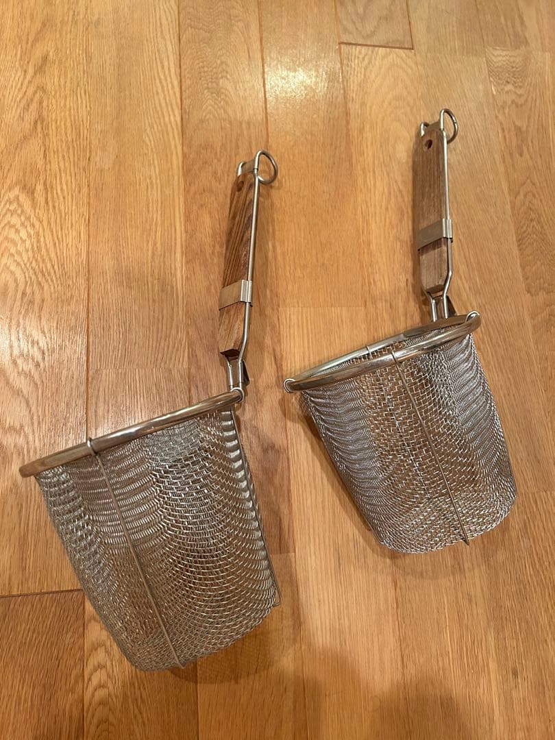 よ*ー様 ステンレス 茹で鍋 テボ2個セット 蓋付き 業務用