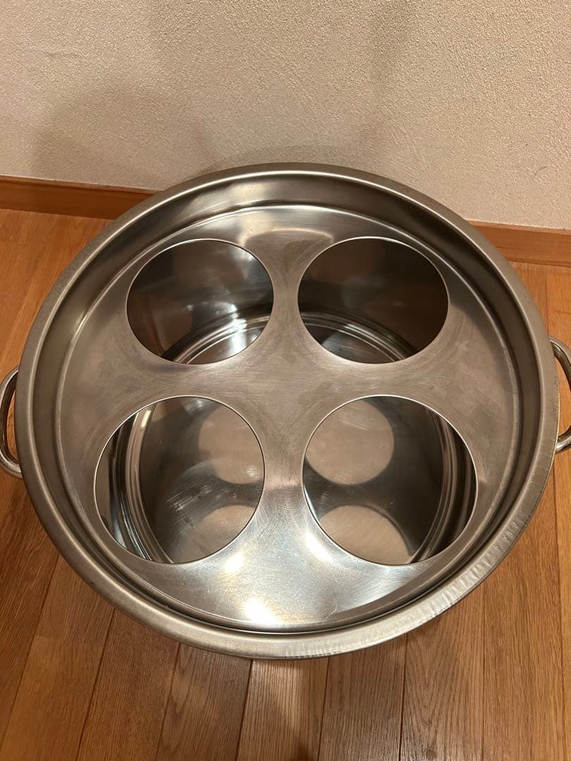 よ*ー様 ステンレス 茹で鍋 テボ2個セット 蓋付き 業務用