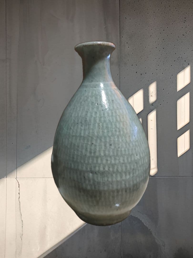 高麗青磁　李朝　象嵌　時代物　徳利　花入　骨董アンティーク
