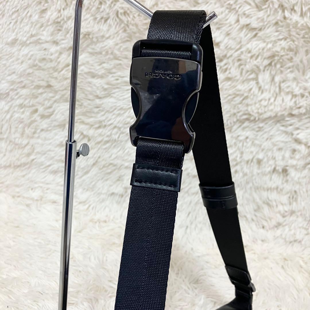 COACH＊ウエストバッグ シグネチャー チャコールレザー