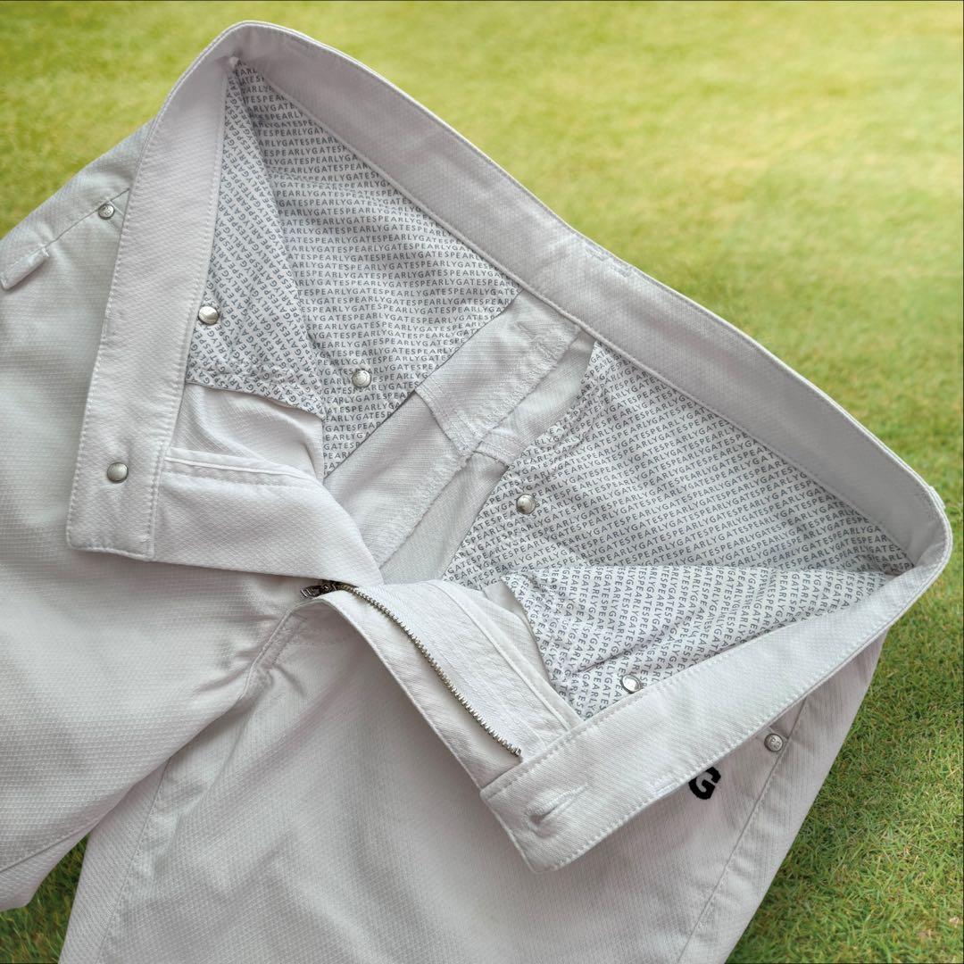 パーリーゲイツ　パンツ　4 M〜L相当　白　ホワイト　ストレッチ素材　ゴルフ