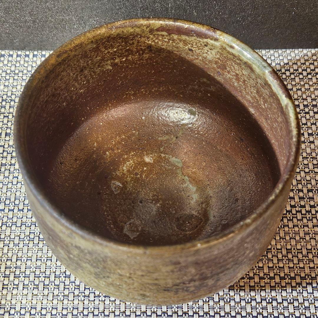 信楽出身　益子窯　名工 三代 寺坂常楽 作　 灰釉　茶碗　抹茶茶碗　茶道具　茶器