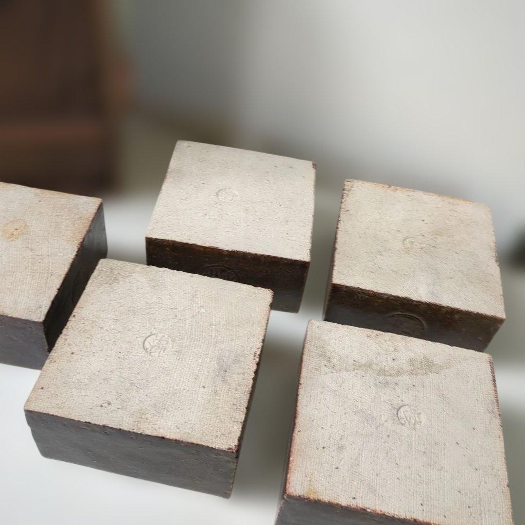 骨董　桝皿　角器　盛鉢　向付付　禄　器　在銘　陶器　5つ　木箱